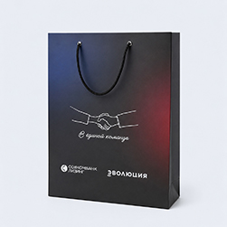 Корпаративный бумажный пакет с цветной печатью